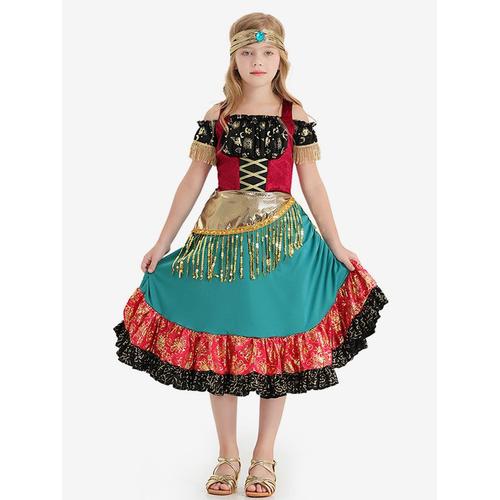 Robe flamenco best sale fille rose